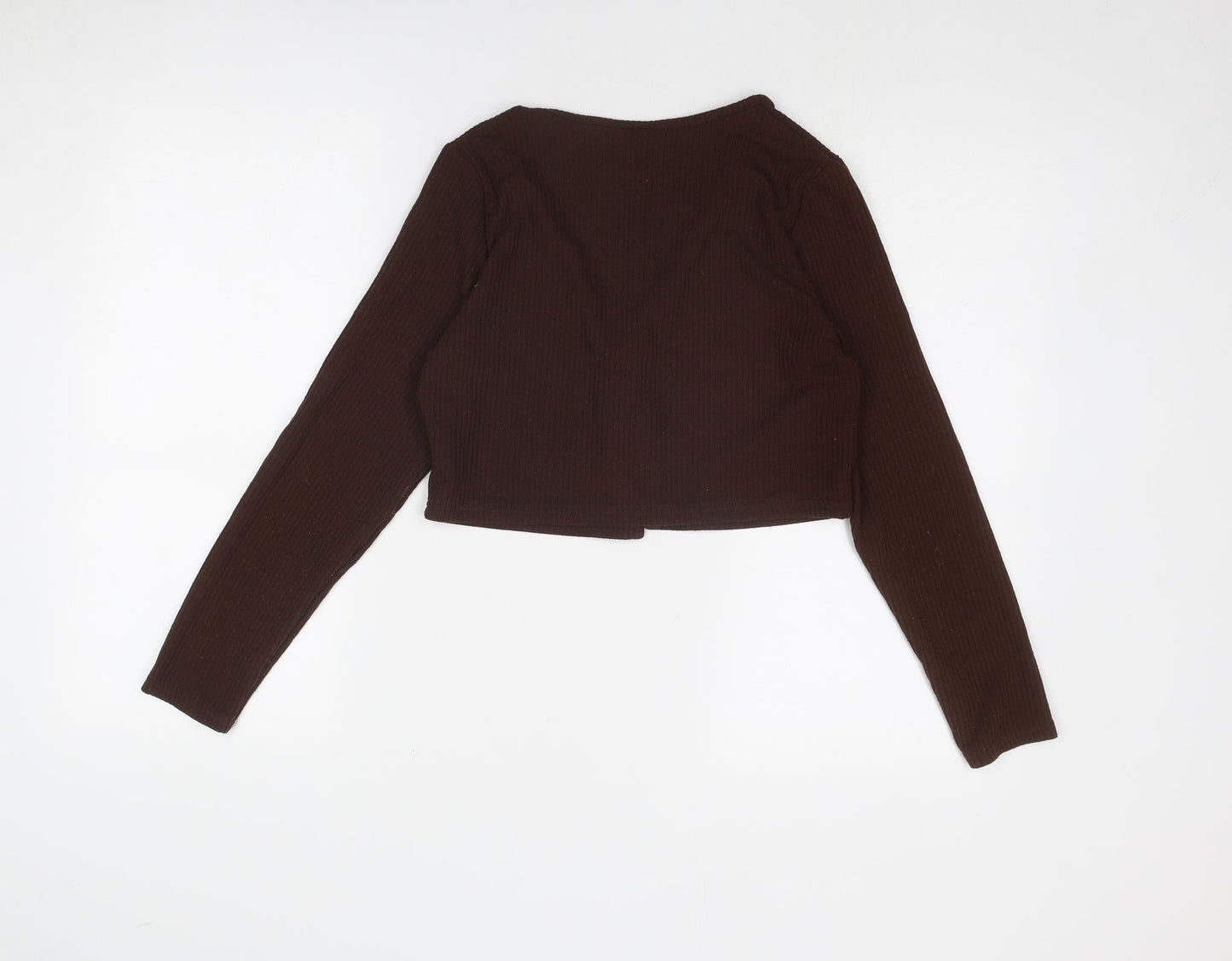 Divided by H&M Womens Brown Polyester Basic Blouse Size M V-Neck