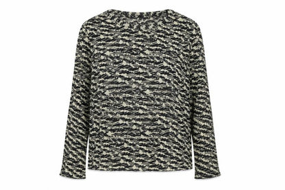 Marks & Spencer Womens Black Geometric Polyester Basic Blouse Size 10 Boat Neck