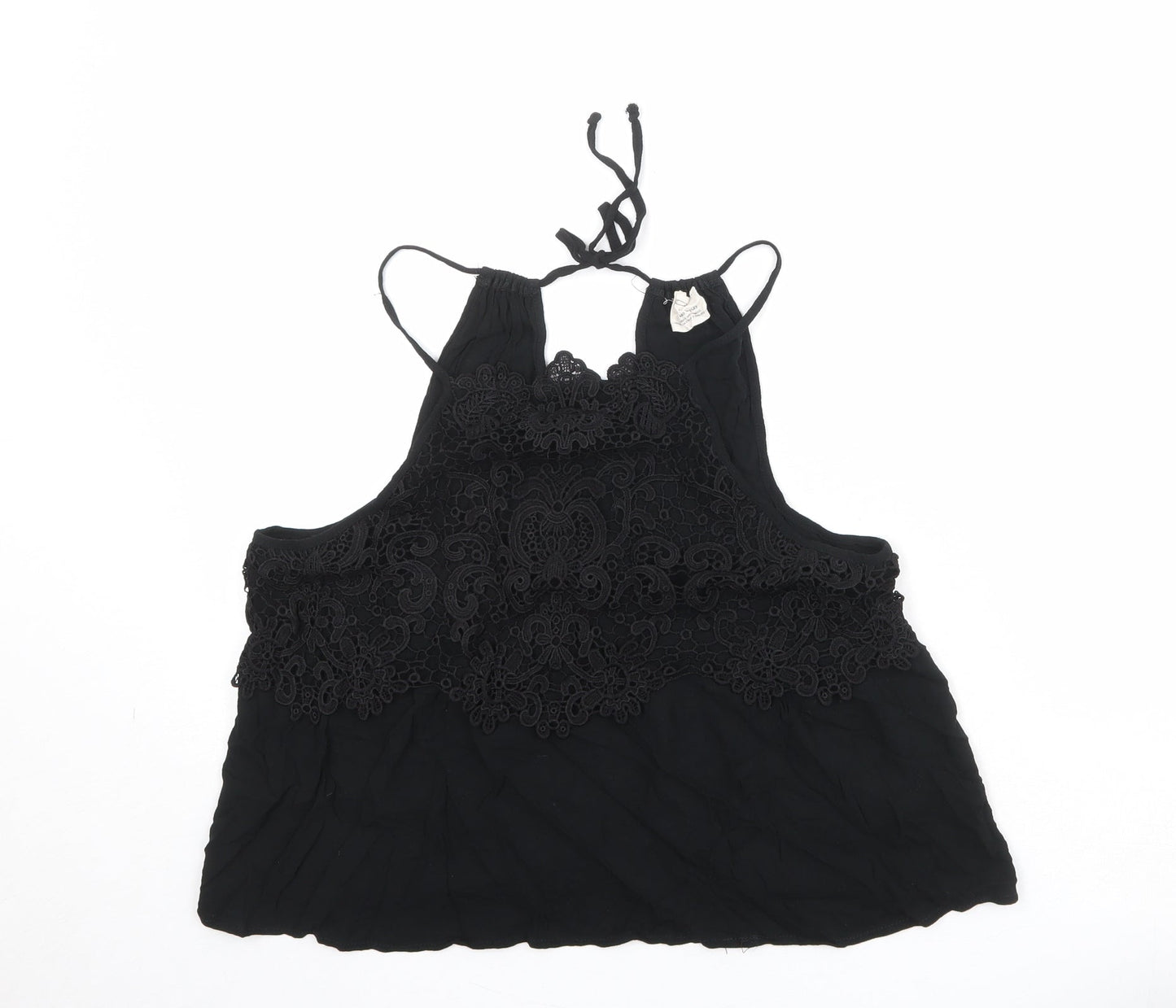 Pins & Needles Womens Black Viscose Basic Tank Size L Halter