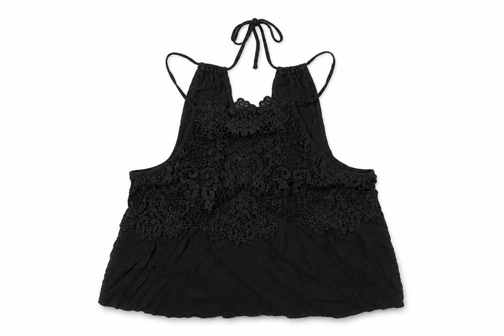 Pins & Needles Womens Black Viscose Basic Tank Size L Halter