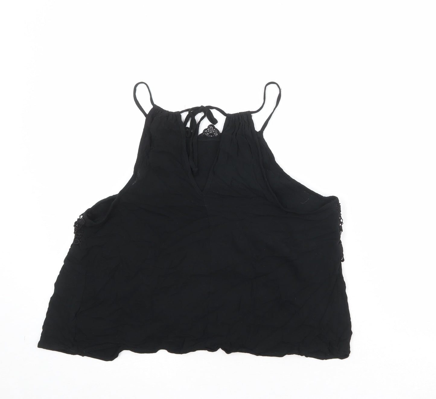 Pins & Needles Womens Black Viscose Basic Tank Size L Halter