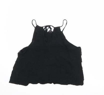 Pins & Needles Womens Black Viscose Basic Tank Size L Halter