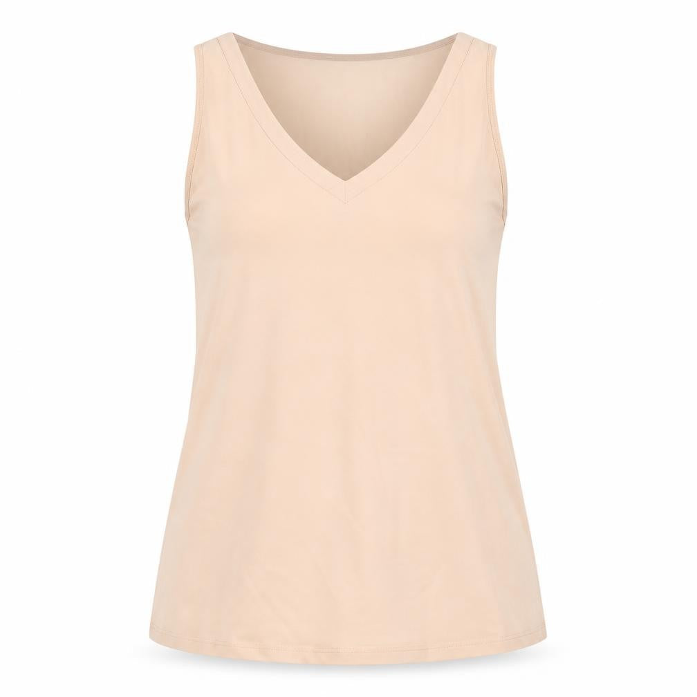 Warehouse Womens Pink Polyester Basic Tank Size 16 V-Neck