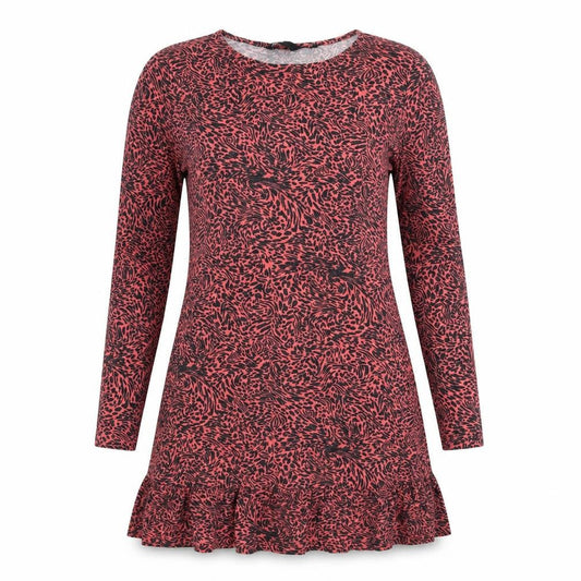 Friends Like These Womens Pink Animal Print Viscose Skater Dress Size 12 Round Neck Pullover - Leopard Tiger Pattern