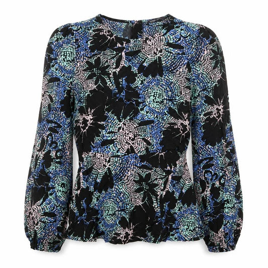 Marks and Spencer Womens Multicoloured Geometric Viscose Basic Blouse Size 6 Boat Neck