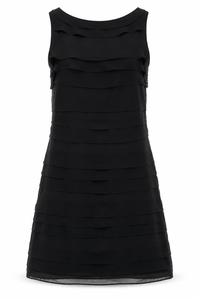 Et Vous Womens Black Polyester Shift Size 10 Round Neck Zip