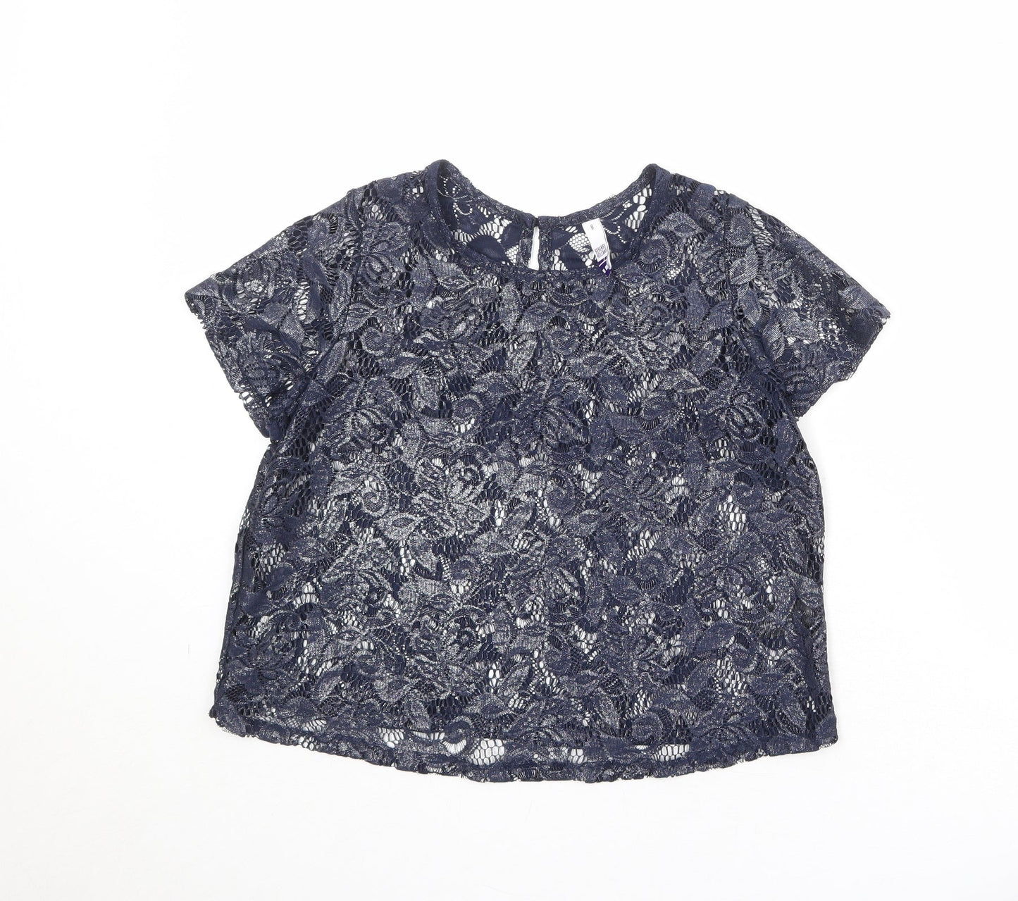 Debenhams Womens Blue Polyester Basic Blouse Size 8 Boat Neck