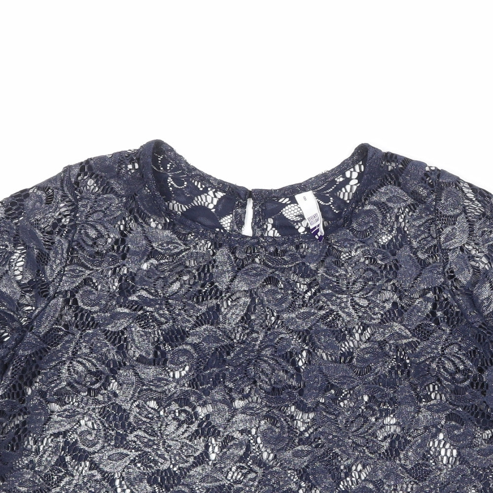Debenhams Womens Blue Polyester Basic Blouse Size 8 Boat Neck