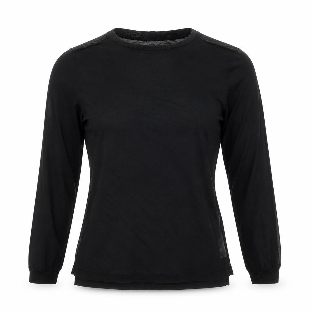 Topshop Womens Black Polyester Basic T-Shirt Size 8 Round Neck