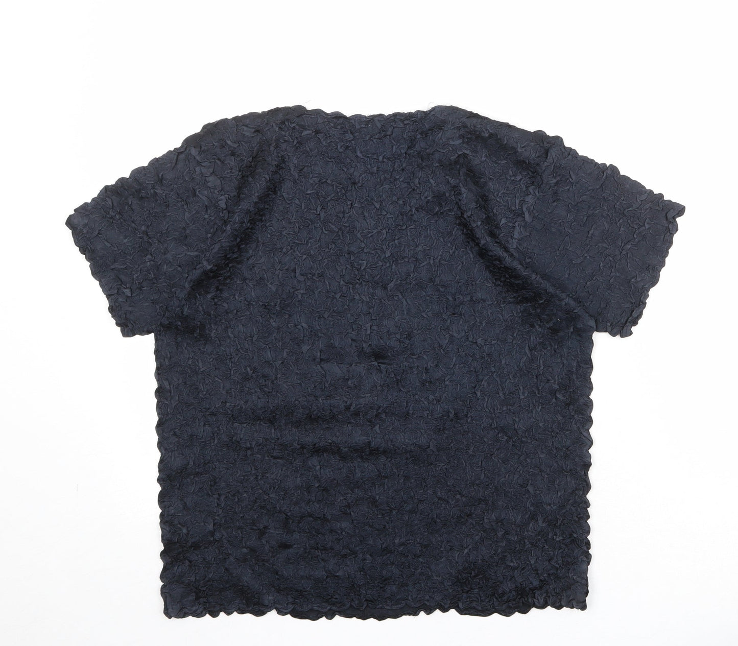 Molly Jo Womens Black Polyester Basic T-Shirt Size M Round Neck