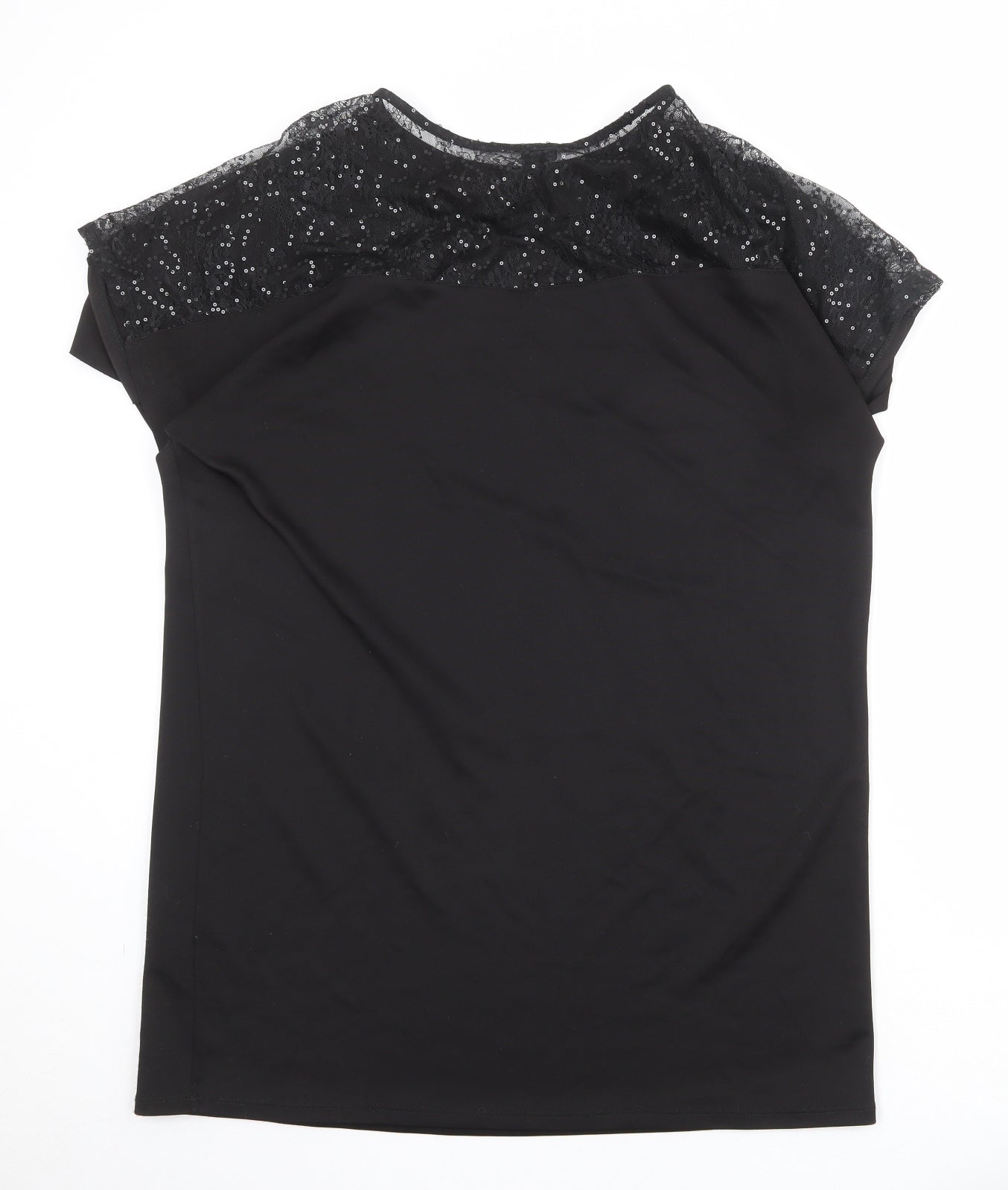 River Island Womens Black Polyester A-Line Size 12 Round Neck Pullover