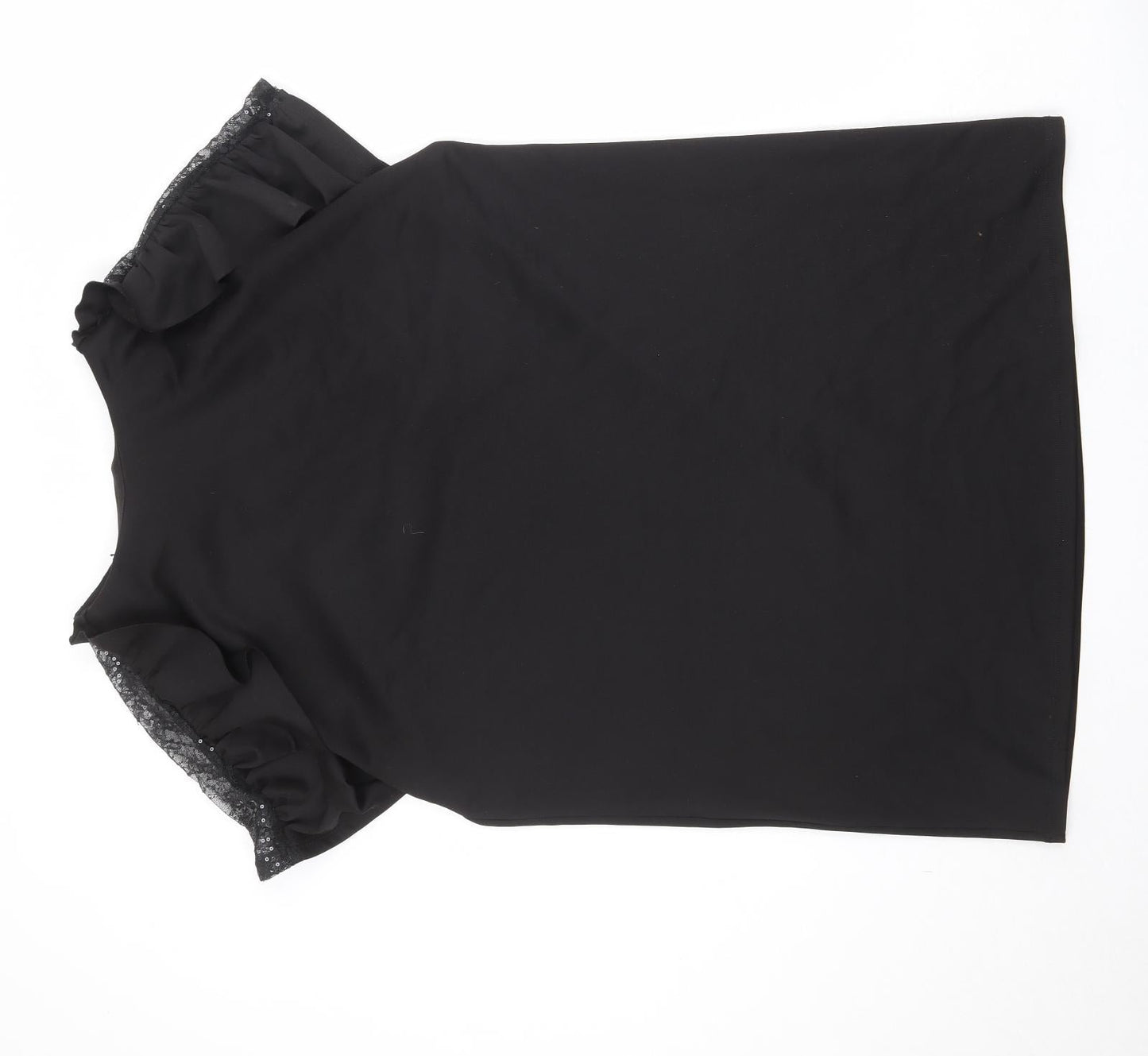 River Island Womens Black Polyester A-Line Size 12 Round Neck Pullover
