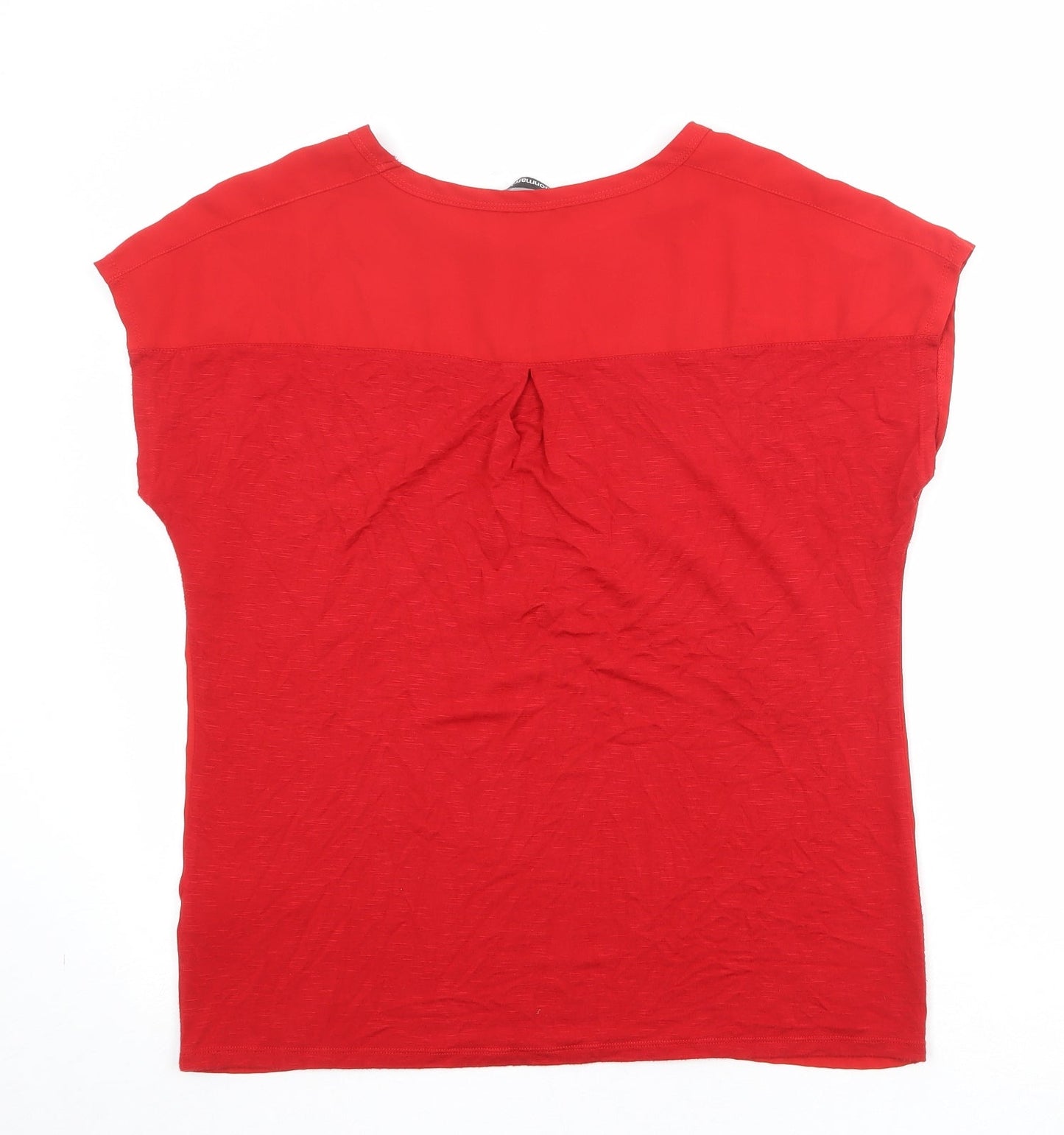 Bonmarché Womens Red Polyester Basic Blouse Size 14 Boat Neck
