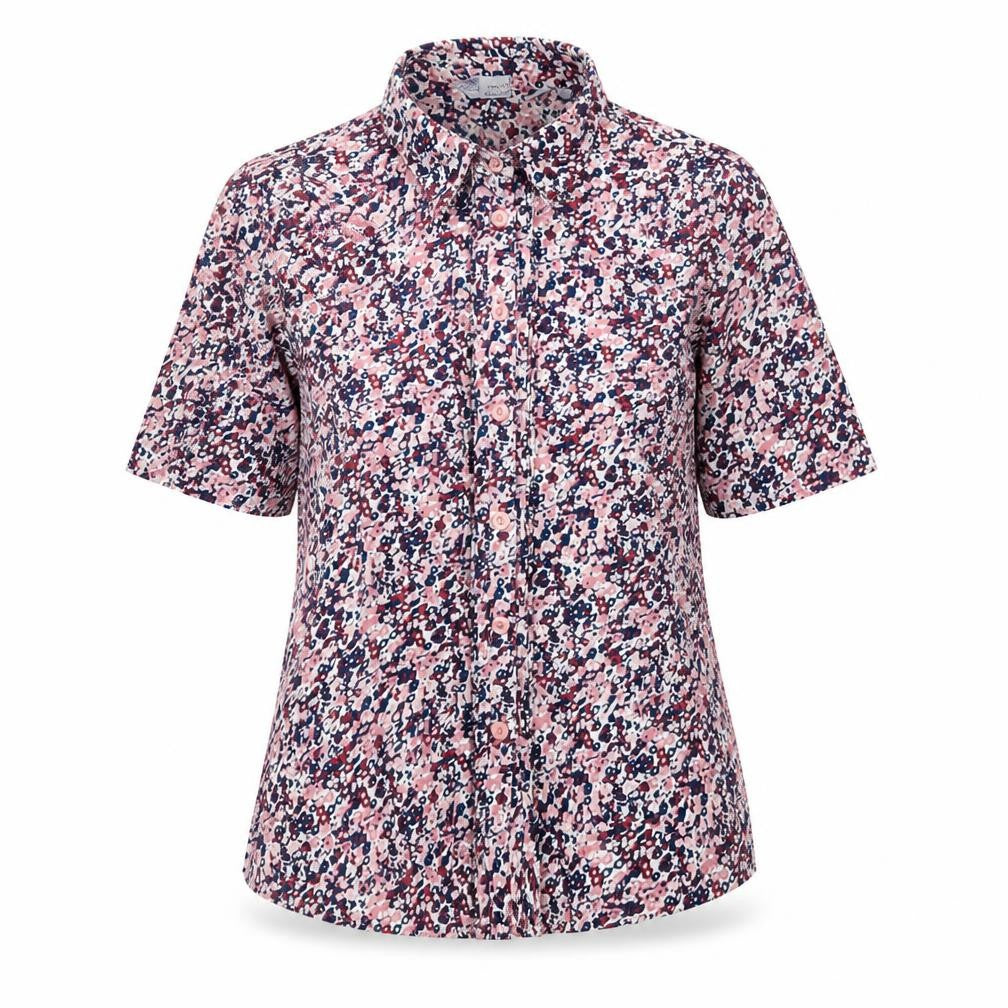 EWM Womens Multicoloured Geometric Polyester Basic Button-Up Size 10 Collared