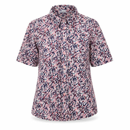 EWM Womens Multicoloured Geometric Polyester Basic Button-Up Size 10 Collared