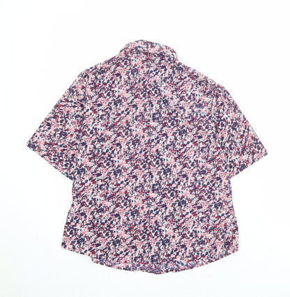 EWM Womens Multicoloured Geometric Polyester Basic Button-Up Size 10 Collared