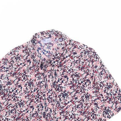 EWM Womens Multicoloured Geometric Polyester Basic Button-Up Size 10 Collared