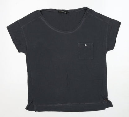 Additional front view of Autograph women’s grey viscose basic t-shirt, size UK 8, boat neck