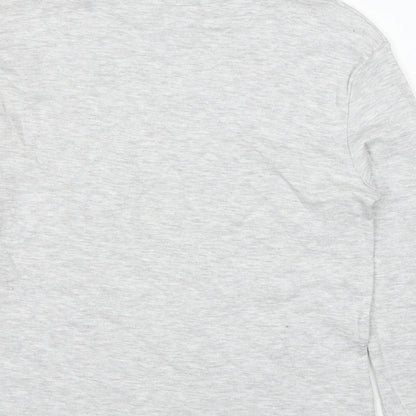 Marks & Spencer Girls Grey Roll Neck Cotton Pullover Jumper Size 8-9 Years Pullover