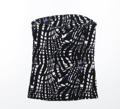 H&M Womens Multicoloured Geometric Cotton Basic Blouse Size L Square Neck - Strapless