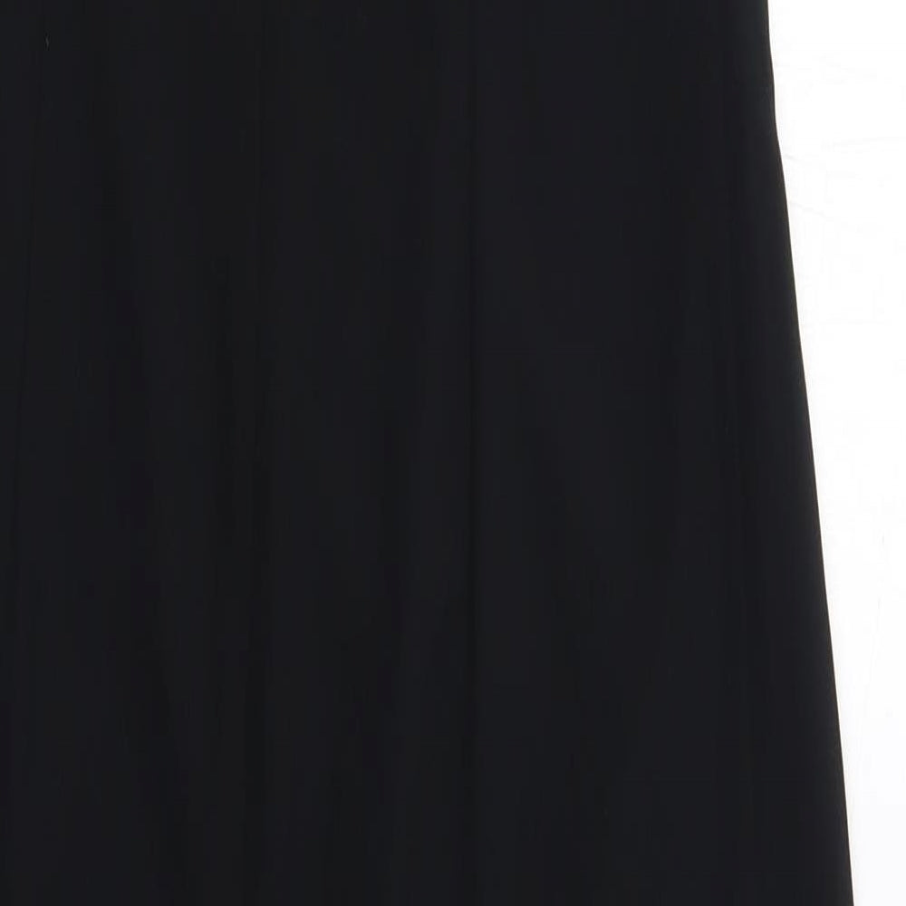 Marks and Spencer Womens Black Polyester Pencil Dress Size 10 Round Neck Zip
