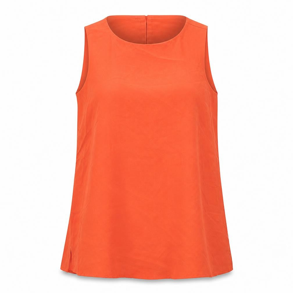 Per Una Womens Orange Modal Basic Blouse Size 8 Boat Neck