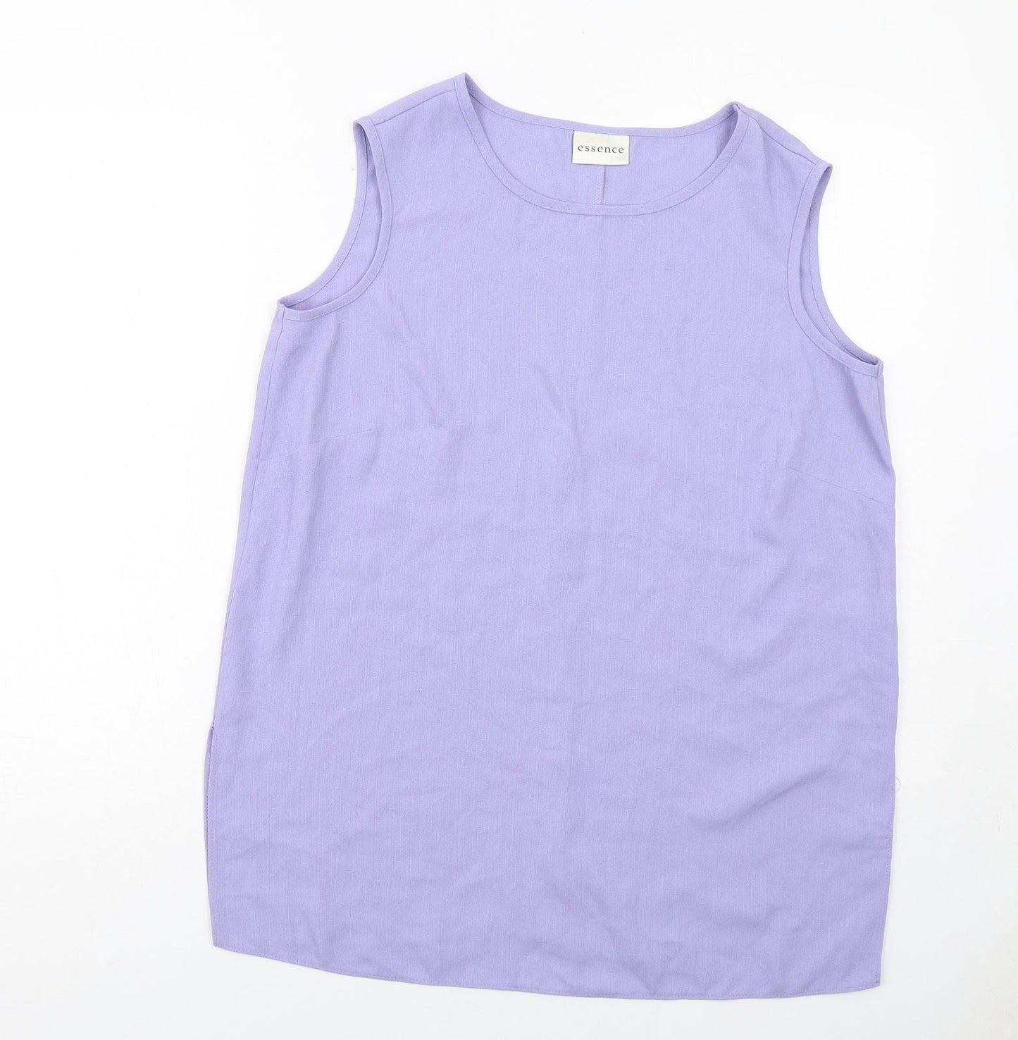 essence Womens Purple Polyester Basic Tank Size 16 Boat Neck