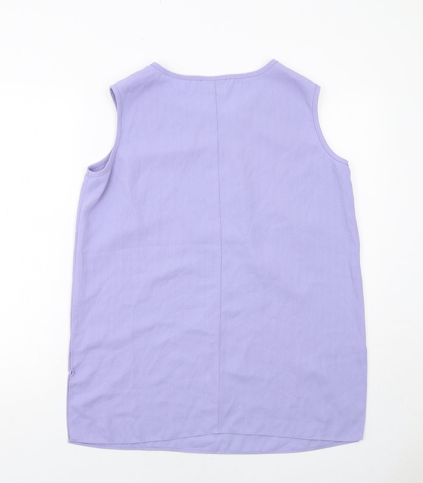 essence Womens Purple Polyester Basic Tank Size 16 Boat Neck