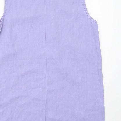 Essence Womens Purple Polyester Basic Tank Size 16 Boat Neck