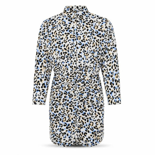 Quiz Womens Multicoloured Animal Print Polyester Shirt Dress Size 12 Collared Button - Leopard Pattern