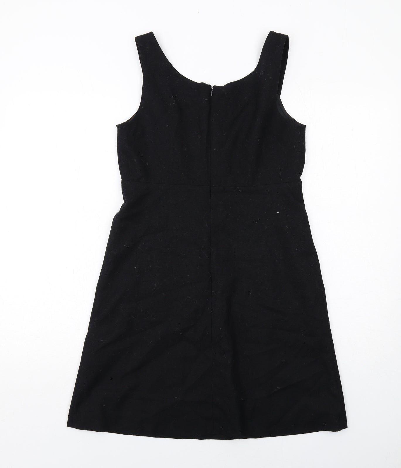 Warehouse Womens Black Polyester A-Line Size 10 Scoop Neck Zip