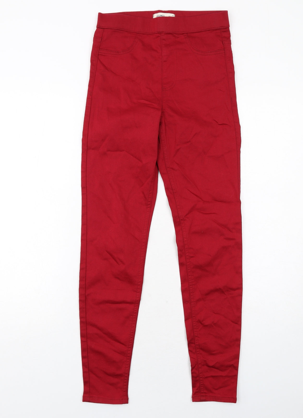Marks and Spencer Womens Red Cotton Jegging Jeans Size 6 Regular