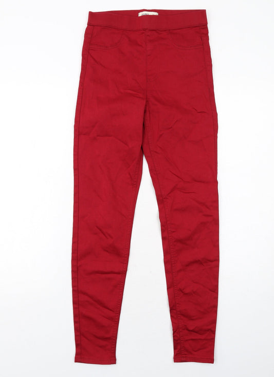 Marks and Spencer Womens Red Cotton Jegging Jeans Size 6 Regular
