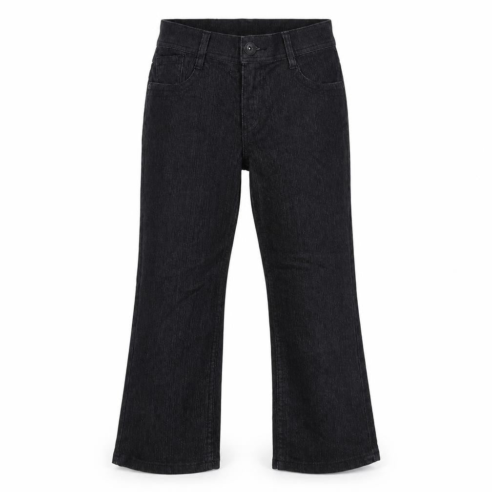 Marks & Spencer Womens Black Cotton Straight Jeans Size 8 Regular Zip