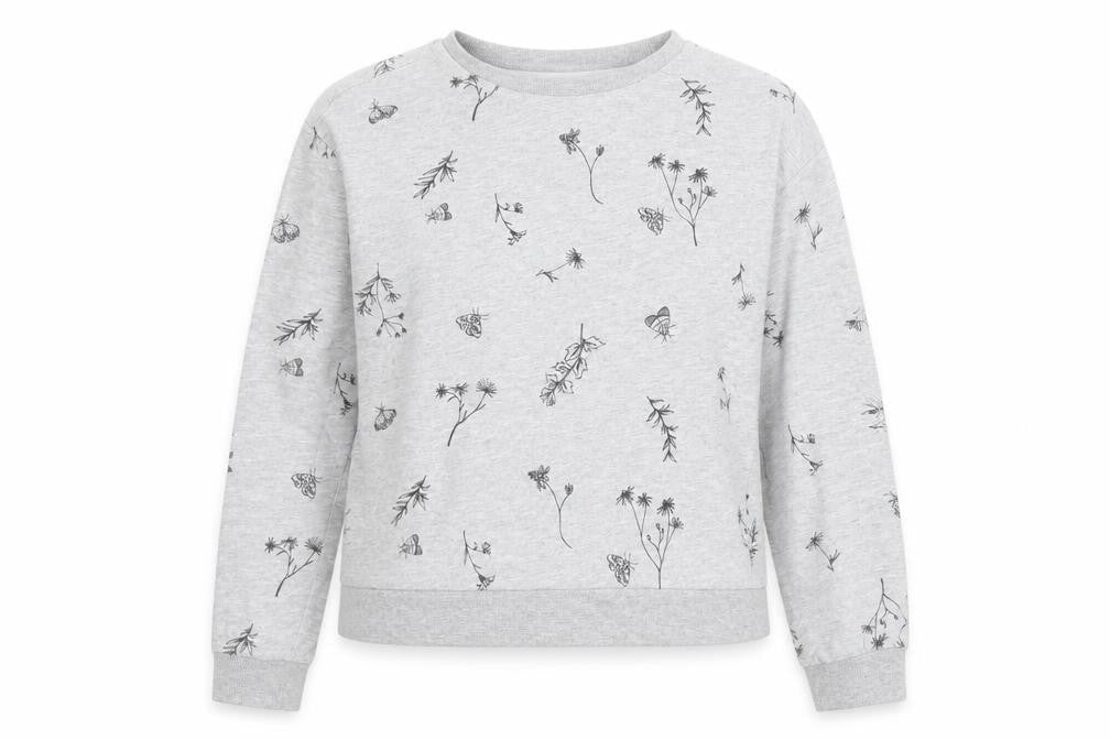 Divided by H&M Womens Grey Geometric Cotton Pullover Sweatshirt Size S Pullover