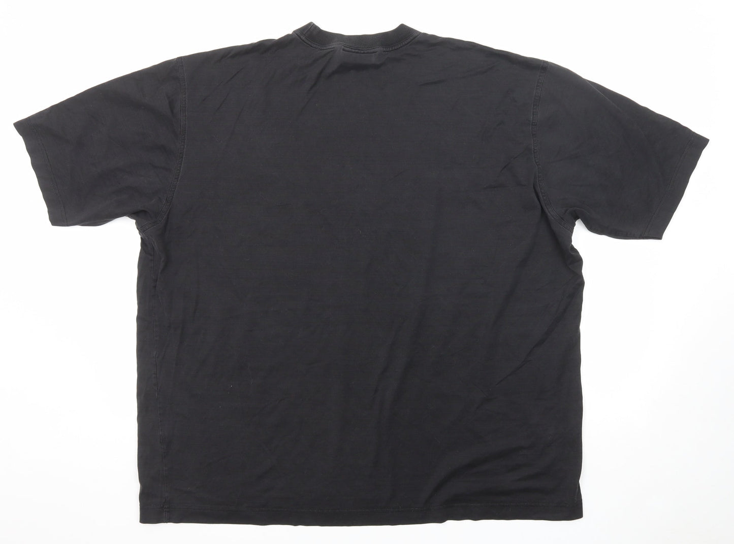 Paul & Shark Mens Black Cotton T-Shirt Size 4XL Round Neck