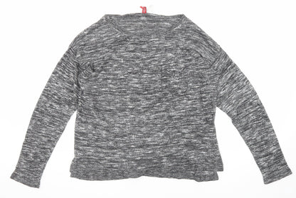 Divided by H&M Womens Black Boat Neck Polyester Pullover Jumper Size M