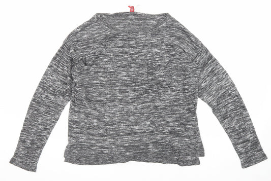 Divided by H&M Womens Black Boat Neck Polyester Pullover Jumper Size M