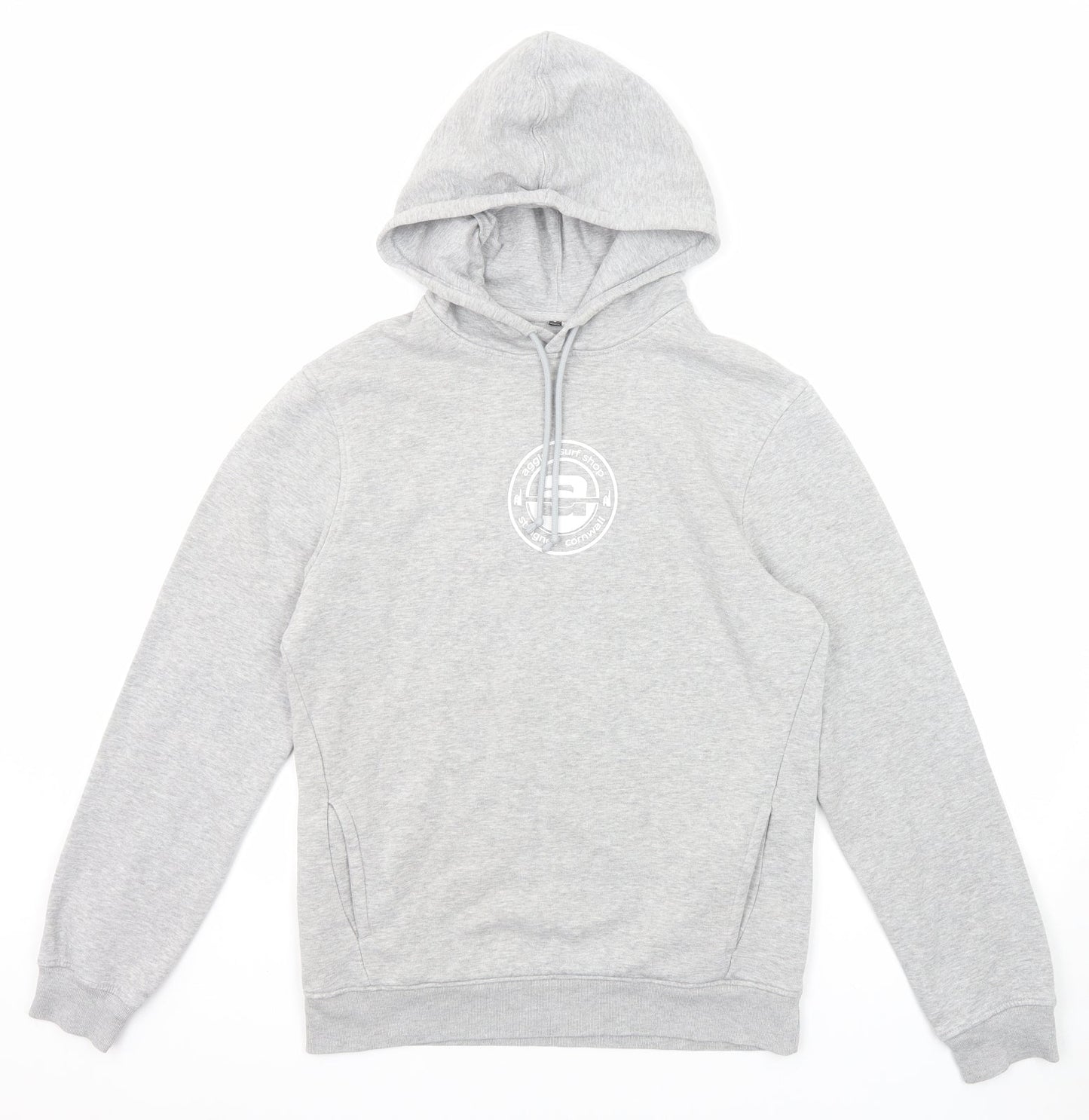 B&C Mens Grey Cotton Pullover Hoodie Size S