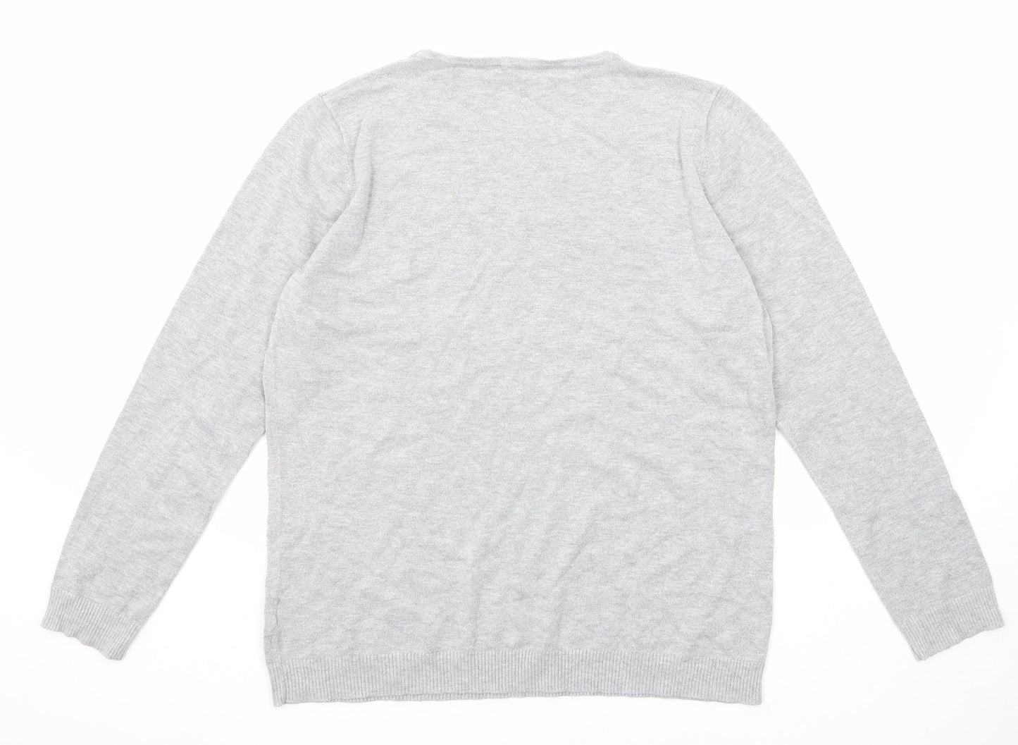Bonmarché Womens Grey Round Neck Viscose Pullover Jumper Size 14