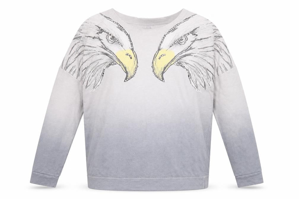 Topshop Womens Grey Cotton Pullover Sweatshirt Size 6 Pullover - Eagle