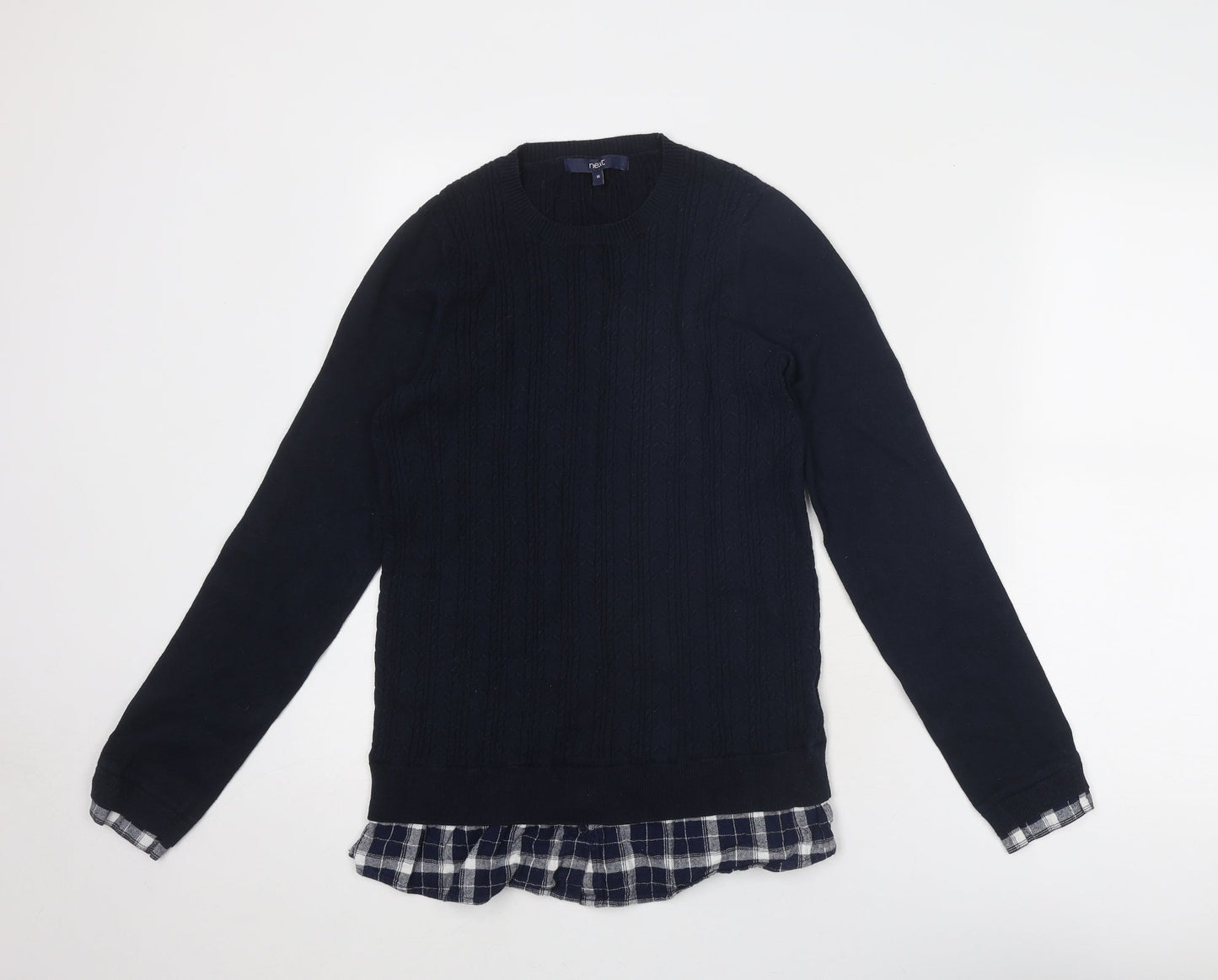 NEXT Womens Blue Round Neck Nylon Pullover Jumper Size 10