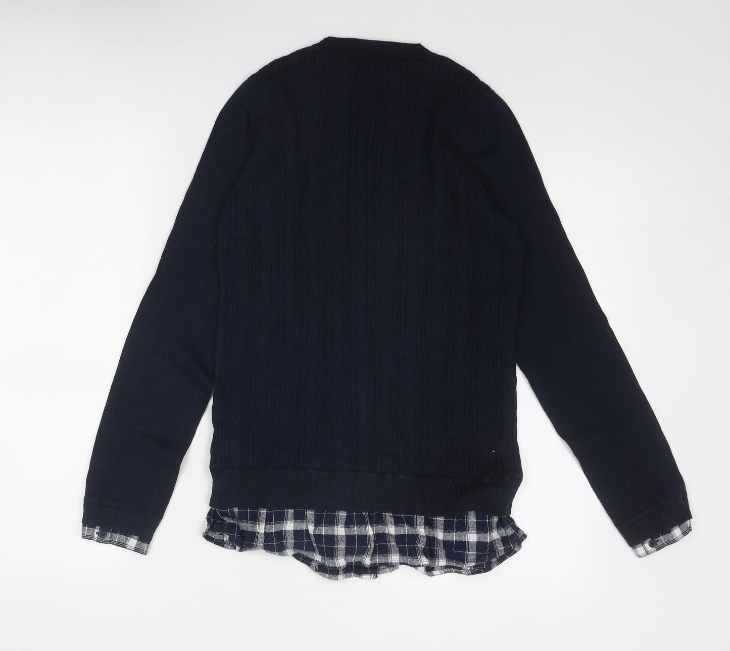 NEXT Womens Blue Round Neck Nylon Pullover Jumper Size 10