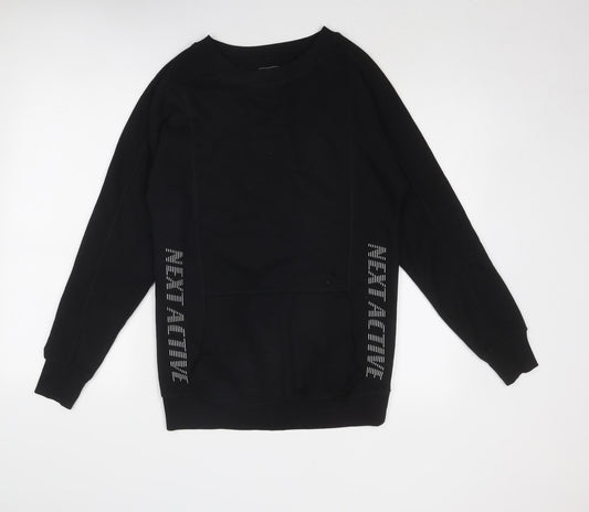 NEXT Womens Black Cotton Pullover Sweatshirt Size XS Pullover - Next Active