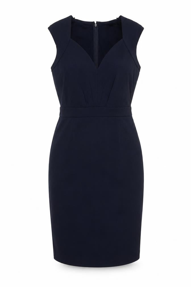 Little Mistress Womens Blue Polyester A-Line Size 10 V-Neck Zip