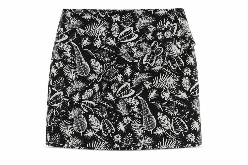 Golddigga Womens Black Geometric Polyester A-Line Skirt Size 12 Zip