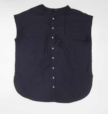 Additional front view of JD Williams women’s grey polyester basic button-up, size UK 12, round neck