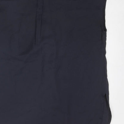 Brand and care label for JD Williams women’s grey polyester basic button-up, size UK 12, round neck