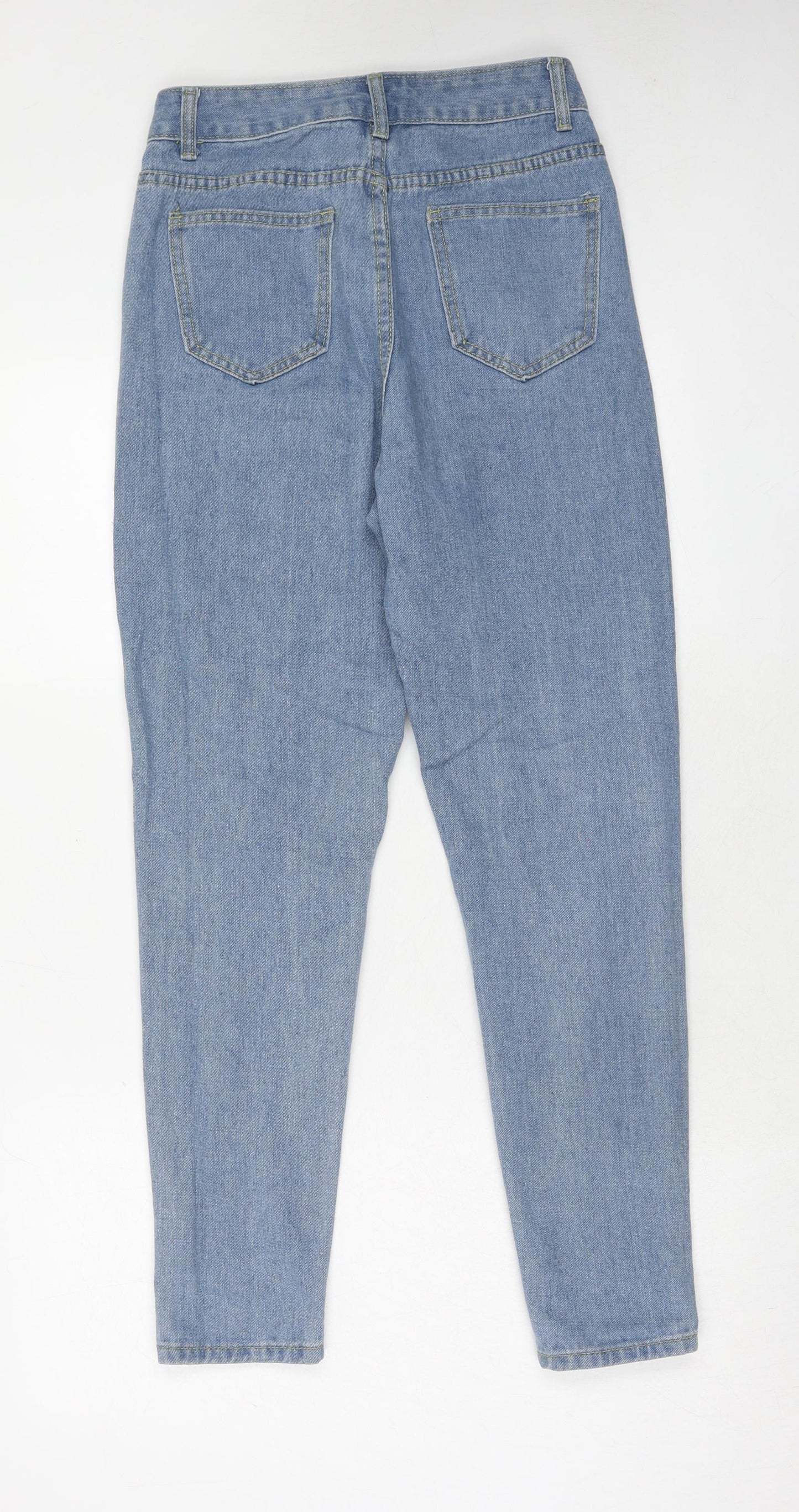 Boohoo Womens Blue Cotton Skinny Jeans Size 8 Regular Zip