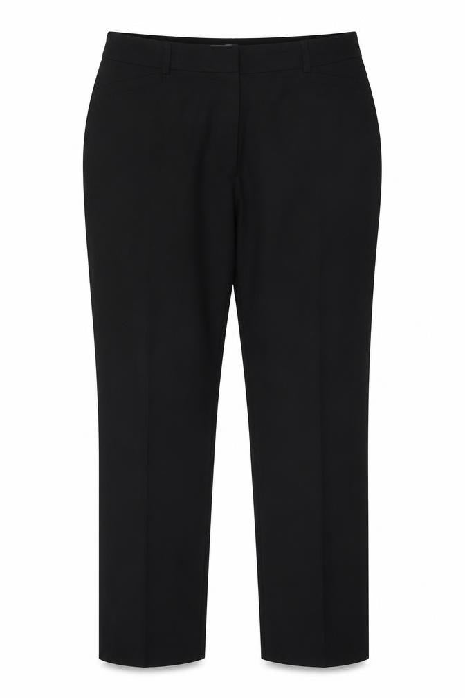 CC Womens Black Polyester Chino Trousers Size 16 Regular Hook & Eye